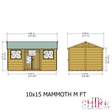 Shire 10 x 15 (3.16m x 4.52m) Shire Mammoth Professional Apex Shed