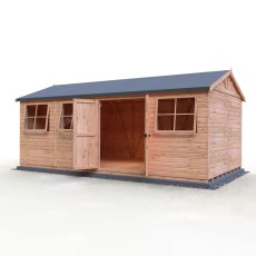 10x20 Shire Mammoth Professional Shed - isolated angle view, doors open
