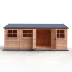 10x20 Shire Mammoth Professional Shed - isolated front view, doors open