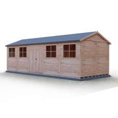 10x25 Shire Mammoth Professional Shed - isolated angle view, doors closed