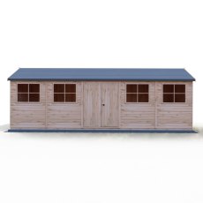 10x25 Shire Mammoth Professional Shed - isolated front view, doors closed