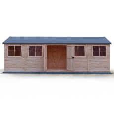 10x25 Shire Mammoth Professional Shed - isolated front view, doors open