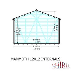 Shire 12 x 12 (3.73m x 3.59m) Shire Mammoth Professional Apex Shed