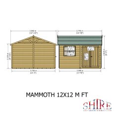 Shire 12 x 12 (3.73m x 3.59m) Shire Mammoth Professional Apex Shed