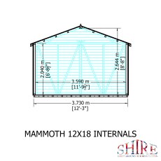 Shire 12 x 18 (3.73m x 5.39m) Shire Mammoth Professional Apex Shed