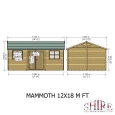 Shire 12 x 18 (3.73m x 5.39m) Shire Mammoth Professional Apex Shed