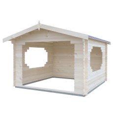 11G x 11 Shire Bere Log Cabin (28mm Logs) - isolated view, side view