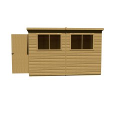 10x6 Shire Caldey Professional Pent Shed - isolated side view