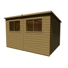 10x8 Shire Caldey Professional Pent Shed - isolated back angle view