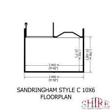 10x6 Shire Gold Sandringham Summerhouse - footprint