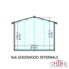 Shire 9 x 6 (2.69m x 1.79m) Shire Gold Goodwood Summerhouse