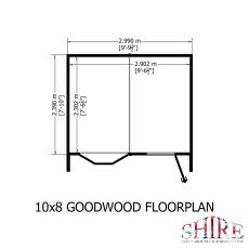10x8 Shire Gold Goodwood  Summerhouse - footprint
