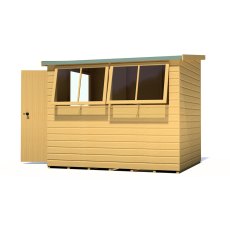 8x6 Shire Norfolk Professional Pent Shed - isolated side angle view