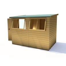 9x6 Shire Norfolk Professional Pent Shed - isolated back angle view