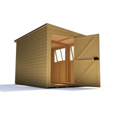 10x6 Shire Norfolk Professional Pent Shed - isolated door view