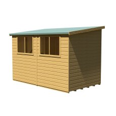 10x6 Shire Norfolk Professional Pent Shed - isolated back angle view