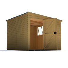 10x8 Shire Norfolk Professional Pent Shed - isolated door view