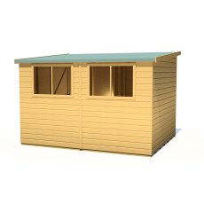 10x8 Shire Norfolk Professional Pent Shed - isolated back angle view