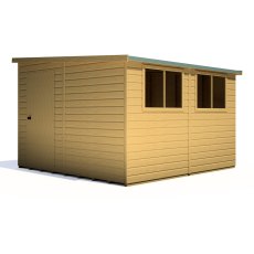 10x10 Shire Norfolk Professional Pent Shed - isolated angle view