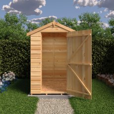 6x4 Shire Shetland Shiplap Shed - in situ, front view, doors open