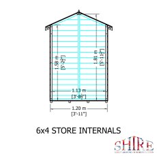 6x4 Shire Shetland Shiplap Shed - internal dimensions