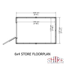 6x4 Shire Shetland Shiplap Shed - footprint