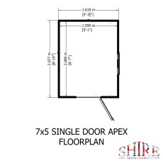 7x5 Shire Shiplap Shed - footprint