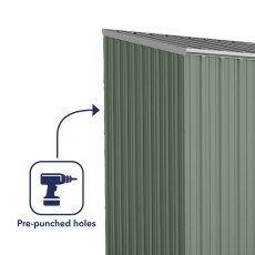 10x5 Space Saver Metal Shed in Pale Eucalyptus - predrill