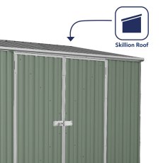 10x5 Space Saver Metal Shed in Pale Eucalyptus - roof