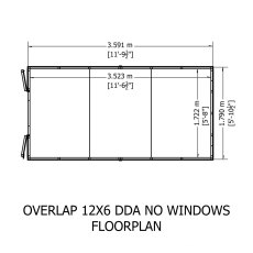 12x6 Shire Value Overlap Shed - Windowless - footprint