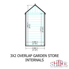 2x3 Shire Overlap Tool Store - internal dimensions