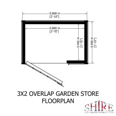2x3 Shire Overlap Tool Store - dimensions