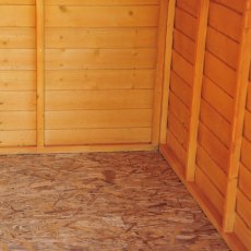 12x8 Shire Value Overlap Apex Garden Shed - in situ, floor