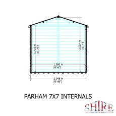 Shire Parham Summerhouse - internal dimensions