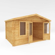 4mx3m Mercia Retreat Log Cabin (28mm to 44mm Logs) - UPVC - isolated with doors closed
