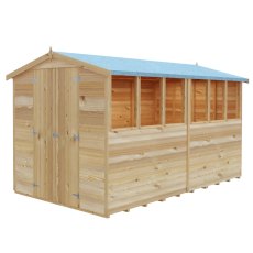 10x6 Shire Value Overlap Apex Shed with Double Doors - isolated angle view, doors closed