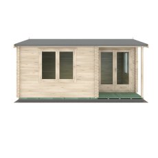 14Gx17 Shire Twyford Log Cabin (34mm to 70mm Logs) - isolated front view