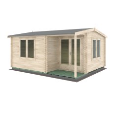 14Gx17 Shire Twyford Log Cabin (34mm to 70mm Logs) - isolated angle view