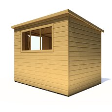 8x6 Shire Caldey Professional Pent Shed - isolated back angle view
