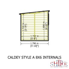 8x6 Shire Caldey Professional Pent Shed - internals