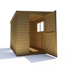 8x6 Shire Caldey Professional Pent Shed - isolated front view, internal