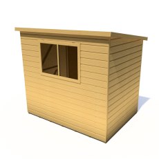 7x5 Shire Caldey Professional Pent Shed - isolated back angle view