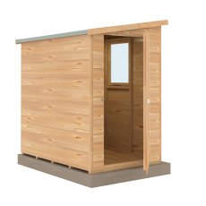 6x4 Shire Caldey Professional Pent Shed - side view, doors open