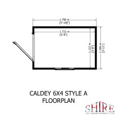 6x4 Shire Caldey Professional Pent Shed - footprint