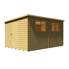 12x8 Shire Caldey Professional Pent Shed - isolated angle view
