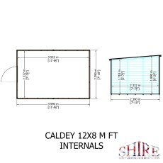 12x8 Shire Caldey Professional Pent Shed - internals