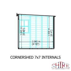 7x7 Shire Corner Shed - Pressure Treated - internal dimensions