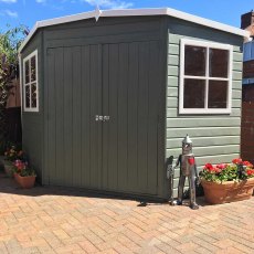 7x7 Shire Corner Shed - Pressure Treated - demonstrates how you can customise your corner shed with a colour of your choice