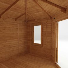 4mx4m Mercia Corner Log Cabin (28mm to 44mm Logs)- internal view of roof