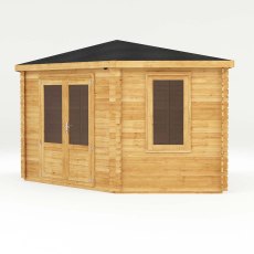 4mx4m Mercia Corner Log Cabin (28mm to 44mm Logs) - right hand side view